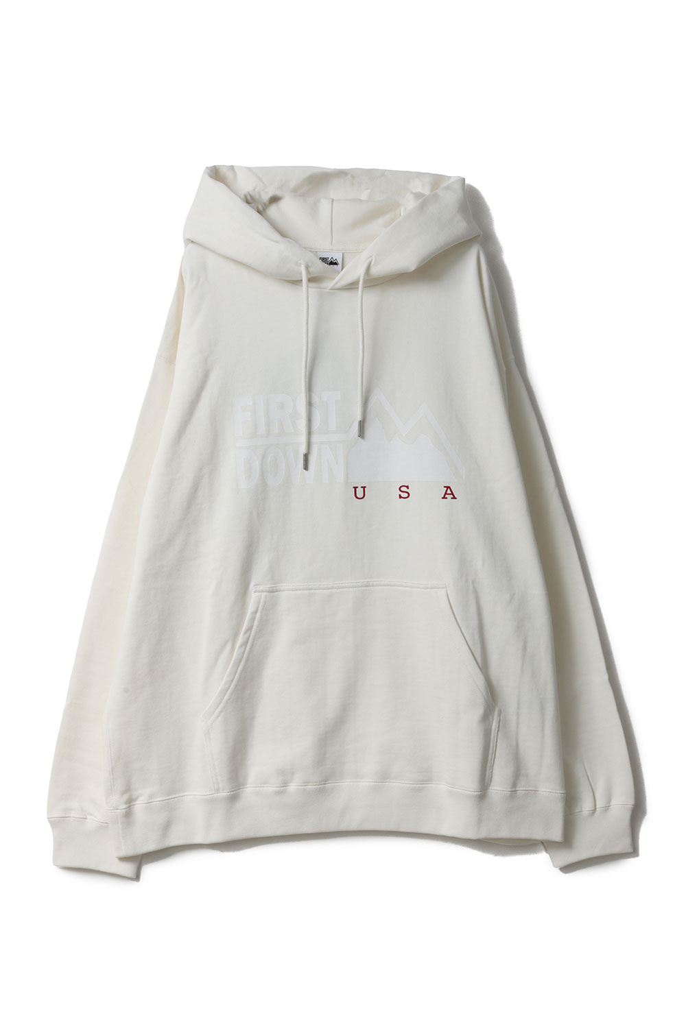 樂天商城 - PRINT HOODED COTTON SWEAT/WHITE(F372004C) [BP] First Down -Men-(ファースト・ダウン)First Down