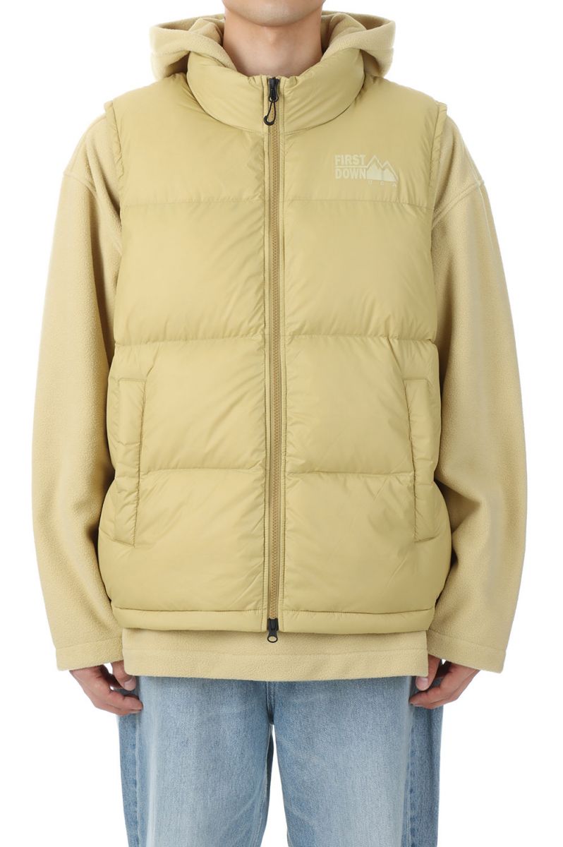 【P5倍】DOWN VEST PERTEX?QUANTUM/YELLOW(F342511C) [BP] First Down -Men-(ファースト・ダウン)First Down