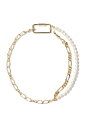 【40 OFF】Pearl x Chain Choker Necklace -GOLD x PEARL (LEA501) LEGENDA(レジェンダ)