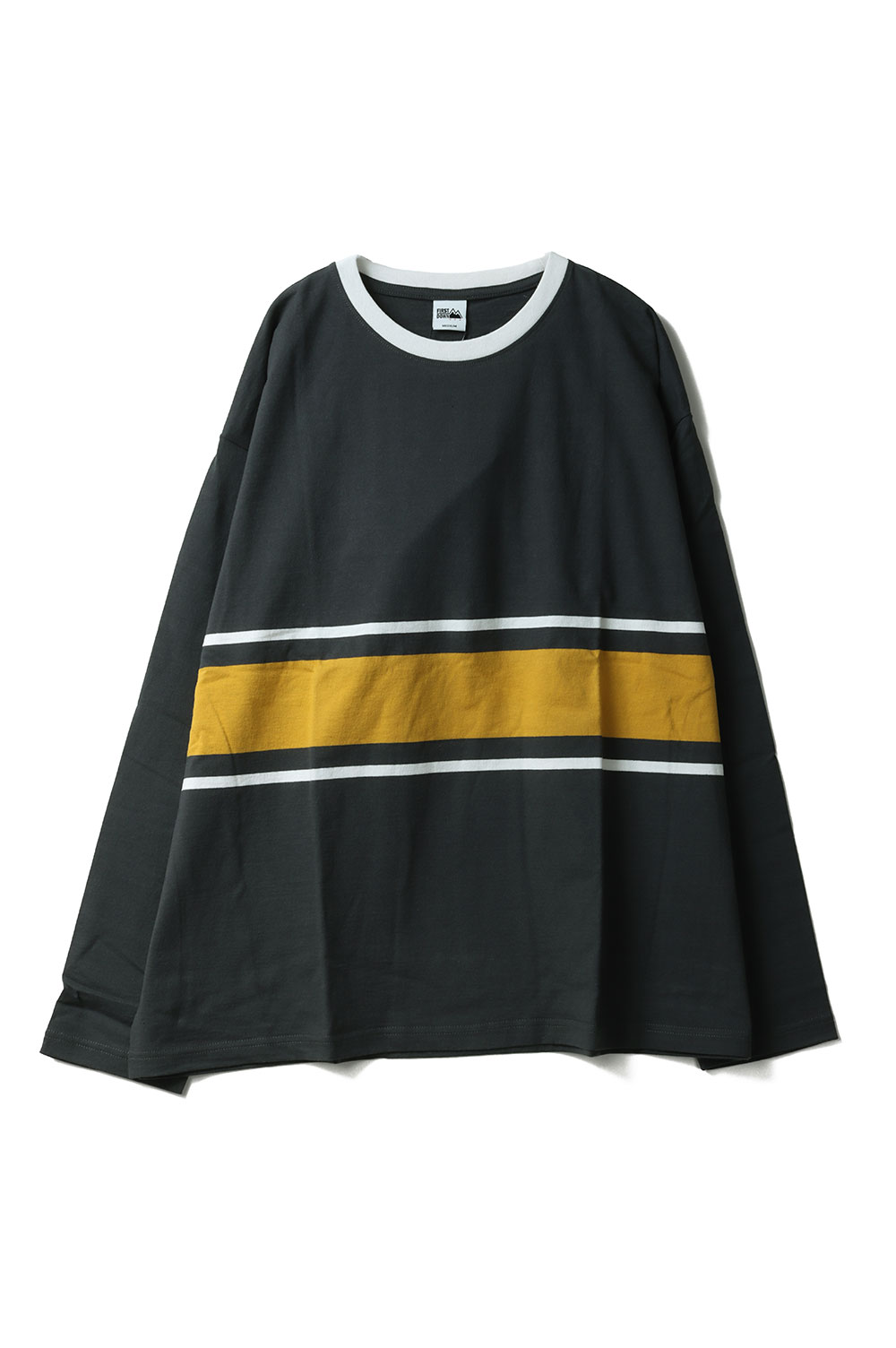 樂天商城 - BAGGY TEE L/S COTTON BORDER JERSEY -GREEN(F471001) [BP] First Down -Men-(ファースト・ダウン)First Down