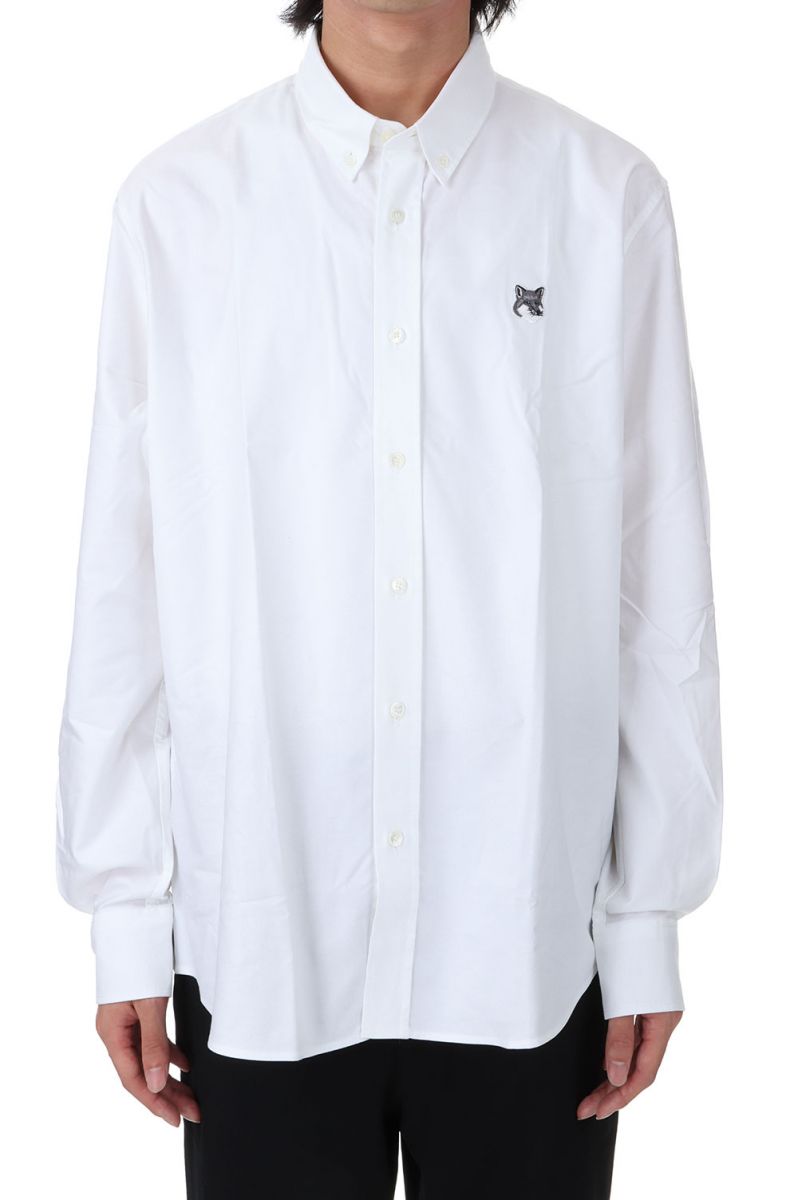 BUTTON DOWN CASUAL SHIRT WITH GREY FOX HEAD PATCH(LM 00401W C 2010) Ma...