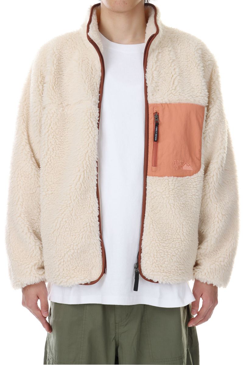 ファーストダウン ボアジャケット メンズ BOA FLEECE JKT -OFF WHITE(F542015) [BP] First Down -Men-(ファースト・ダウン)First Down ファーストダウン メンズ