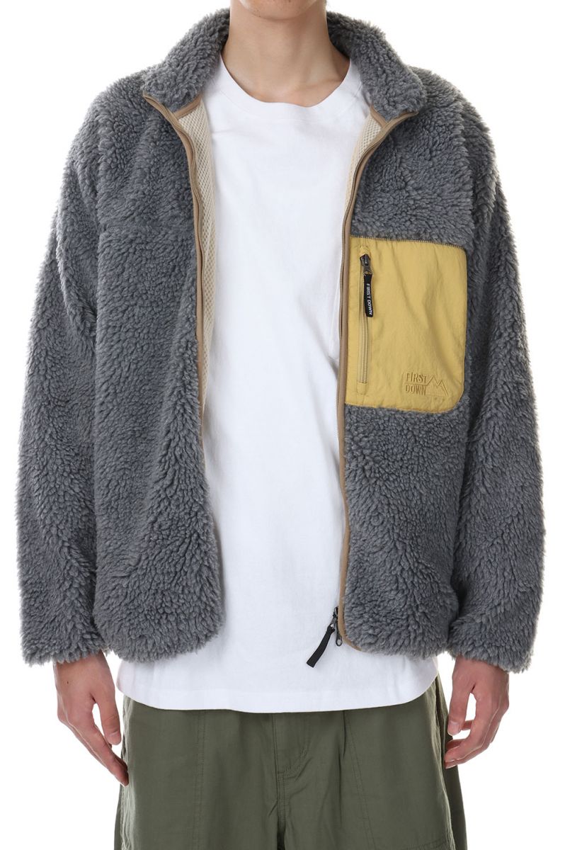 ファーストダウン ボアジャケット メンズ BOA FLEECE JKT -HEATHER GRAY(F542015) [BP] First Down -Men-(ファースト・ダウン)First Down ファーストダウン メンズ