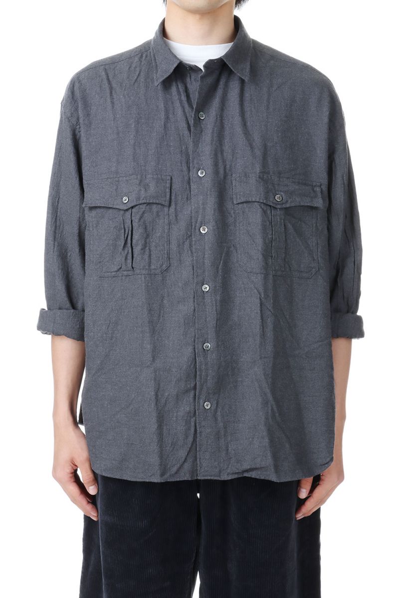 ROLL UP FLANNEL SHIRT / CHACO GRAY (PC-016-2470) Porter Classic(|[^[NVbN)