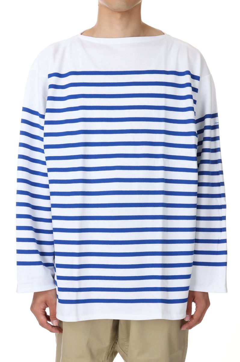 【P5倍】WIDE BODY BOAT NECK L/S P.O. - WHITE×BLEU (6130) ORCIVAL - Men -(オーシバル)