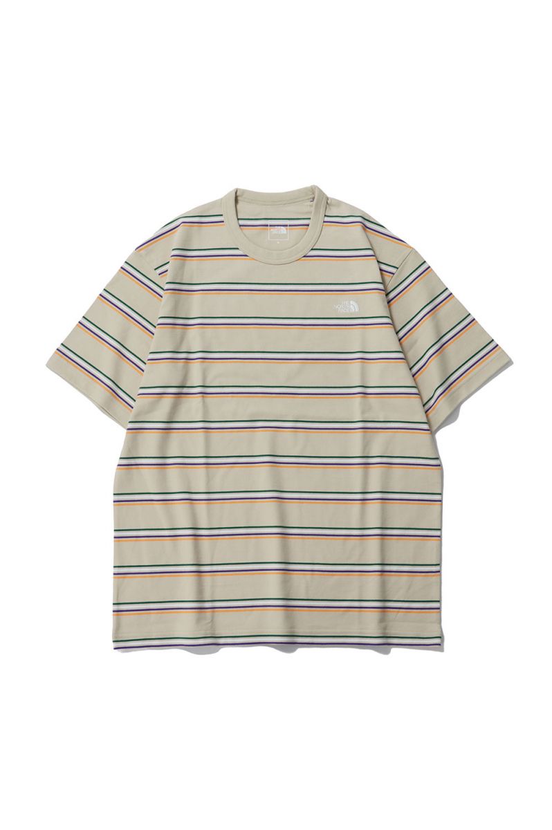 S/S Multi Border Tee - GRAVEL 