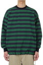 TECH DRAWSTRING BORDER L/S TEE - GREEN / NAVY (BE-33024) DAIWA PIER39(_C sA39)