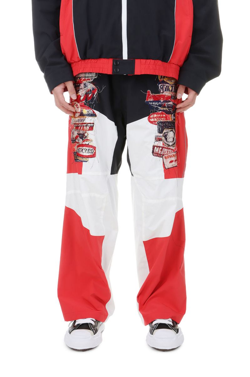 A.I. PATCHES EMBRIDERY TRACK PANTS(24SS06PT257)-BLACK/RED- doublet(ダブレット)