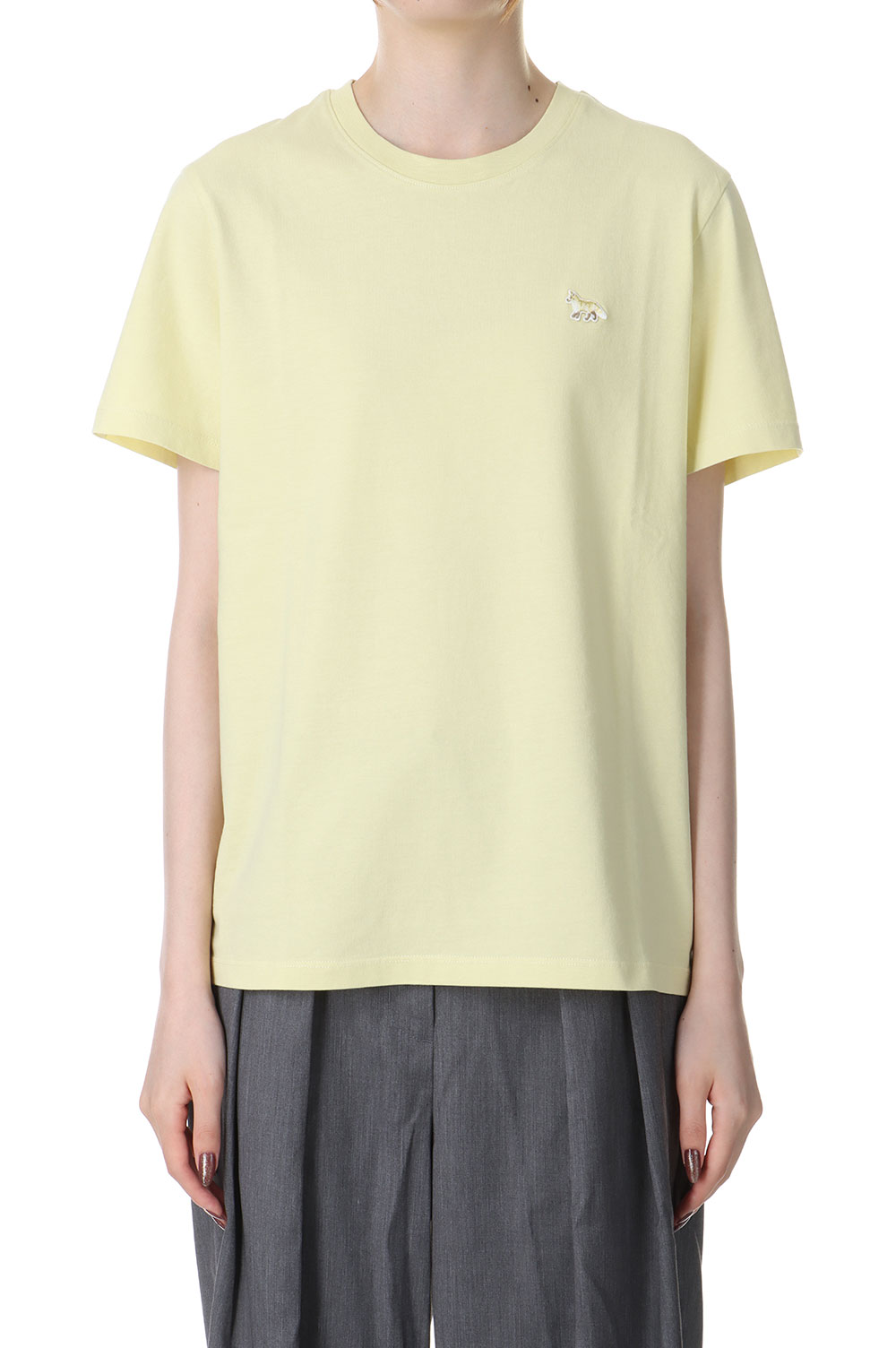 樂天商城 - BABY FOX PATCH REGULAR TEE- SHIRT - CHALK YELLOW(MW00122KJ0008) Maison Kitsune -Women-(メゾンキツネ)