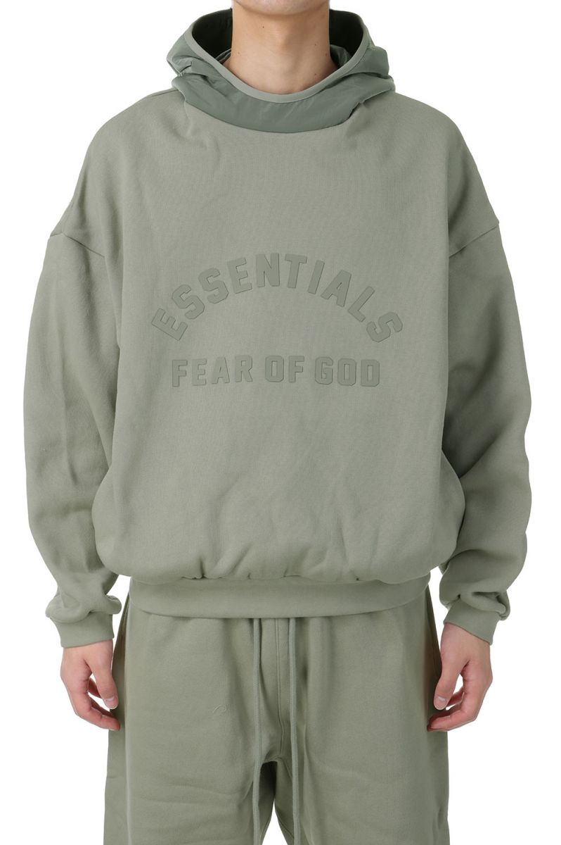 Japanese Pattern - Nylon Fleece Hoodie/Seal(202SP244315F) ESSENTIALS(エッセンシャルズ)