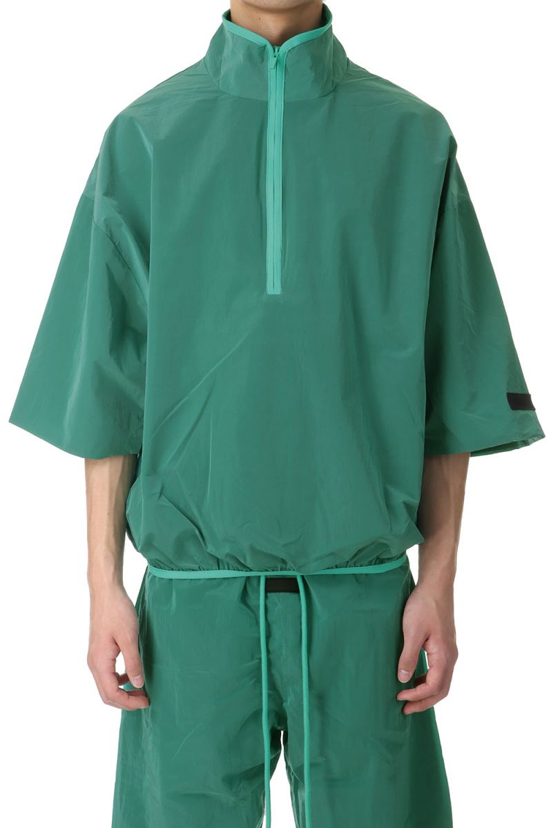 【P5倍】Halfzip Mockneck Shirt/Mint Leaf(186SP244052F) ESSENTIALS(エッセンシャルズ)