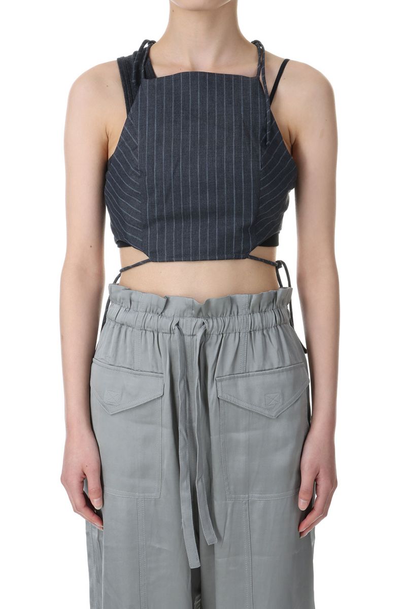 Rakuten - 【P10倍】Stretch Stripe String Top-GRAY PINSTRIPE(F8672) GANNI(ガニー)