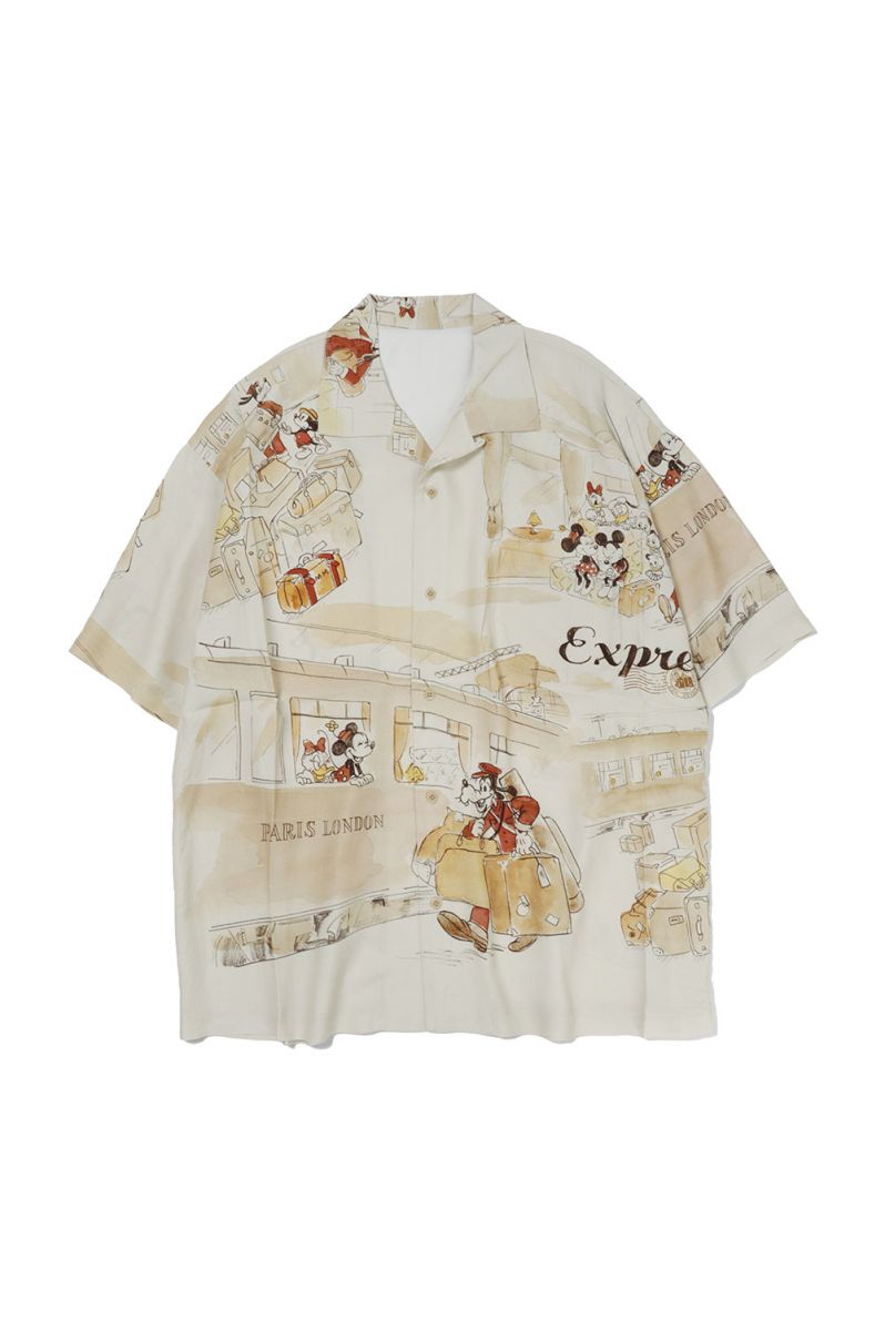 楽天Deepinsideinc.Store【DISNEY M&F PC ORIGINAL ART ALOHA】COLLECTION ALOHA SHIRT PARIS-LONDON-SEPIA-（DP-024-2709） Porter Classic（ポータークラシック）