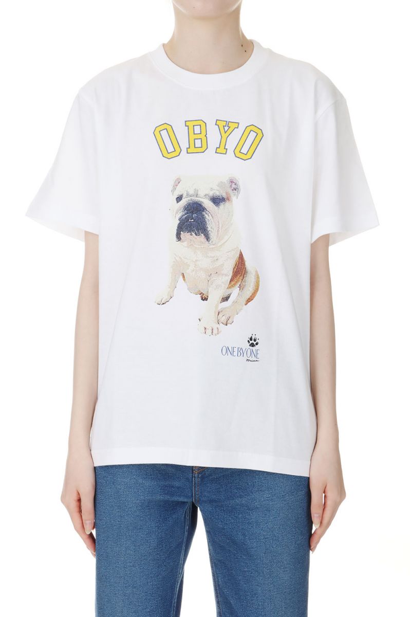 college style print tee / WHITE-4(oo24ss-01) 77circa -Women-(ナナナナサーカ)