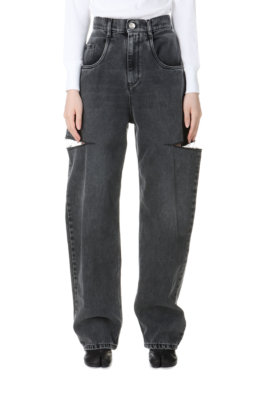 SALE / 25%OFF*SLASH DETAIL DENIM PANTS -BLACK (S51LA0051-S30743-965)...