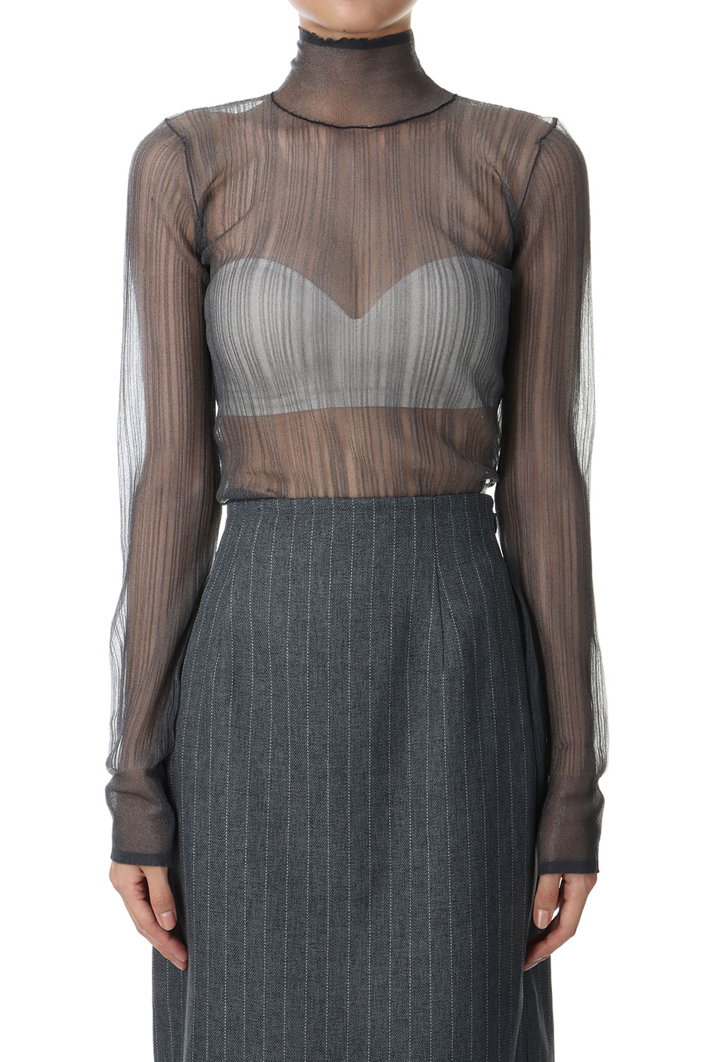Rakuten - Sheer Randomrib Knit -GRAY (12420513) Todayful(トゥデイフル)