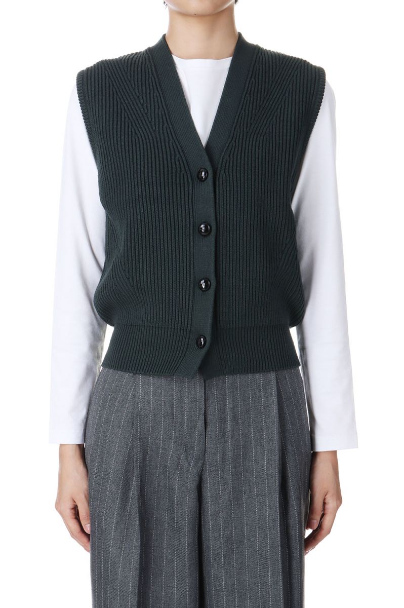 【SALE / 40%OFF】FULL CARDIGAN KNIT VEST -GREEN (24AMSNI02) Shinzone(シンゾーン)