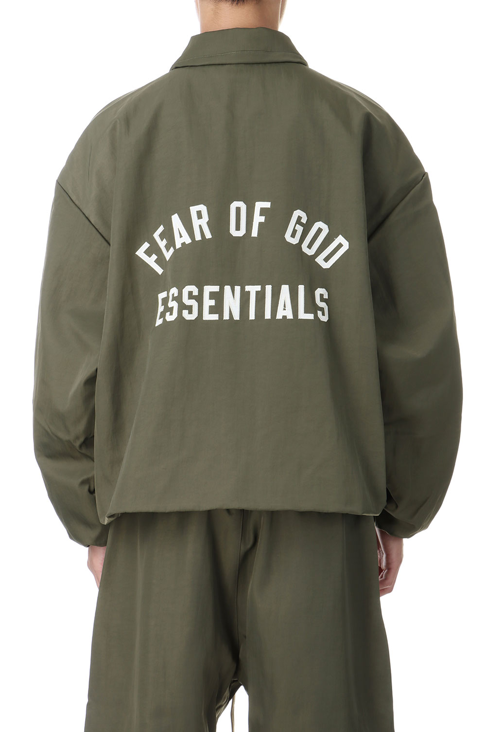 樂天商城 - TEXTURED NYLON TRUCKER JACKET / MILITARY(202BT246385F) ESSENTIALS(エッセンシャルズ)