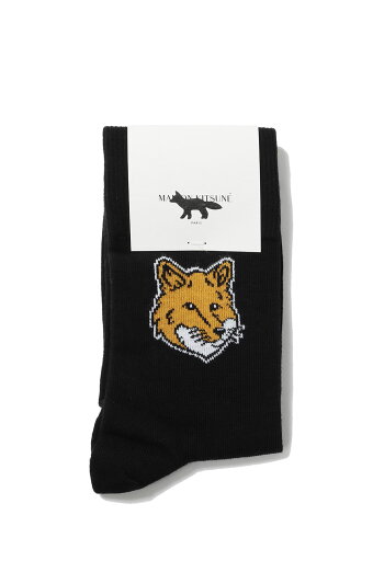FOX HEAD SOCKS - BLACK (MM06401KT0010) Maison Kitsune -Women-(メゾンキツネ) FOX HEAD SOCKS - BLACK (MM06401KT0010) Maison Kitsune -Women-(メゾンキツネ)