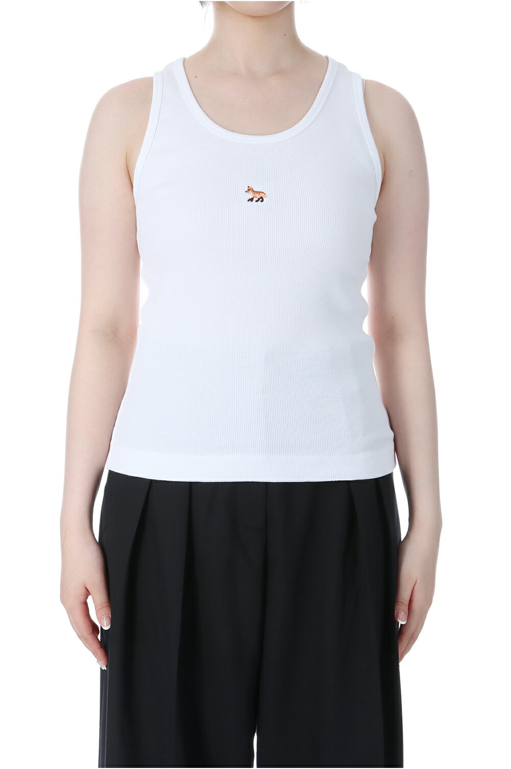 Rakuten - BABY FOX RIBBED TANK TOP - WHITE (MW00103KJ0125) Maison Kitsune -Women-(メゾンキツネ)