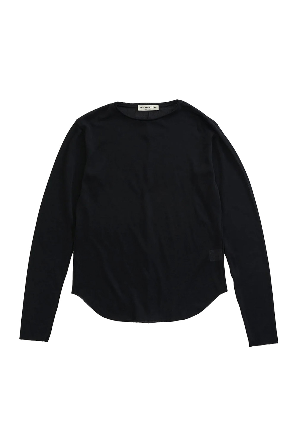 SHEER GAUZE LONG SLEEVE TEE - BLACK (25SMSCU02) Shinzone(シンゾーン)