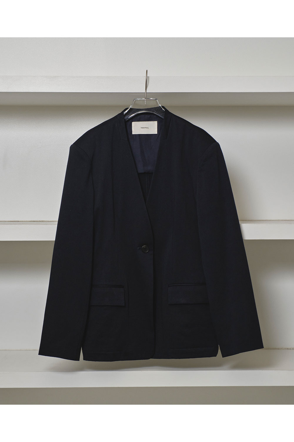 楽天市場】トゥデイフル collarless twill vestの通販