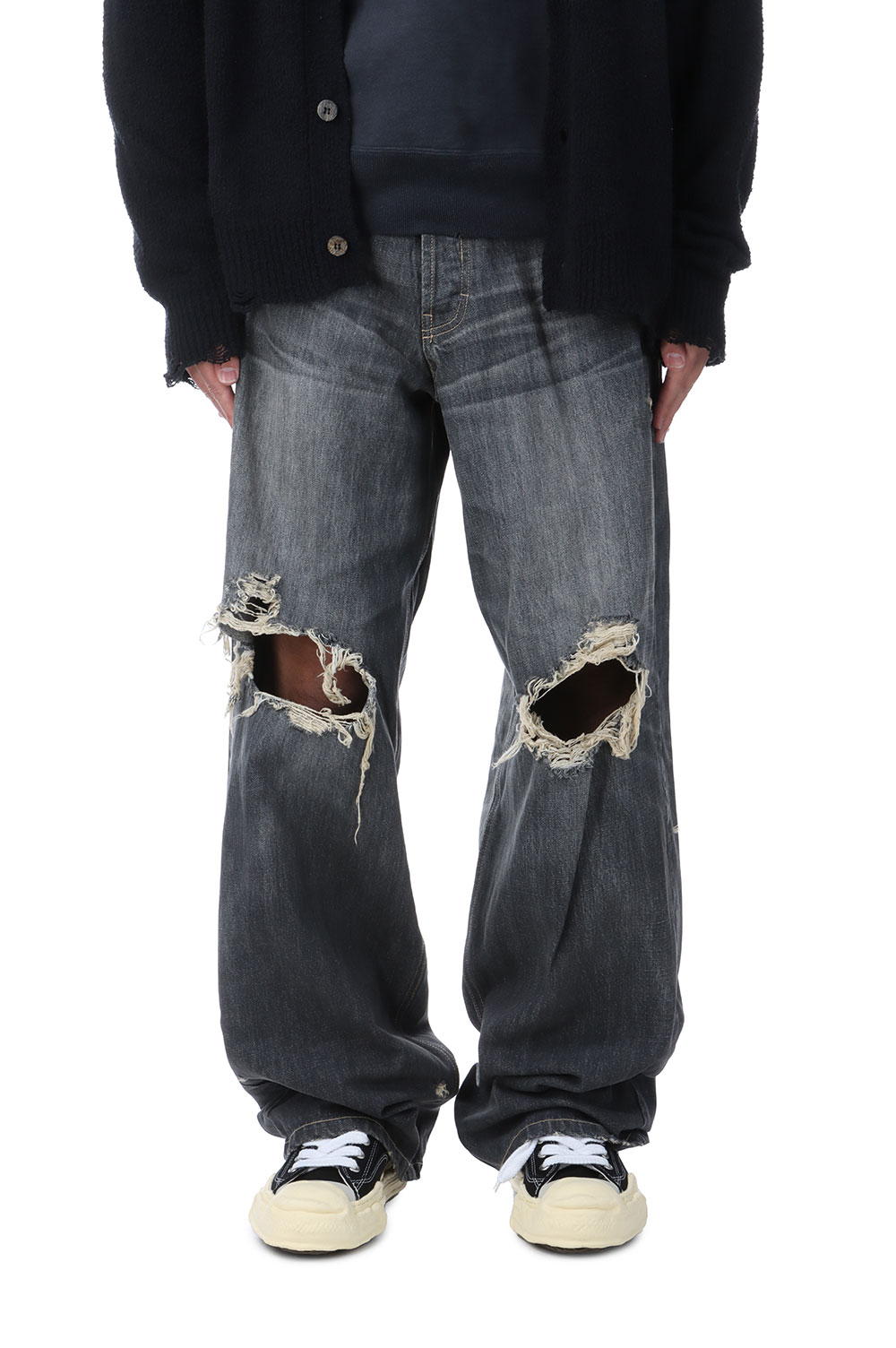 樂天商城 - Denim Wide Pants - GRAY (G14PT036) KAMIYA(カミヤ)