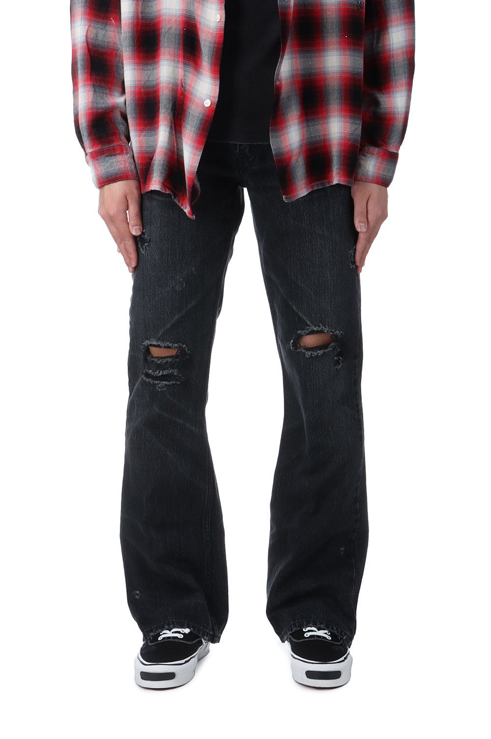 樂天商城 - Denim Flare Pants - BLACK (G14PT037) KAMIYA(カミヤ)