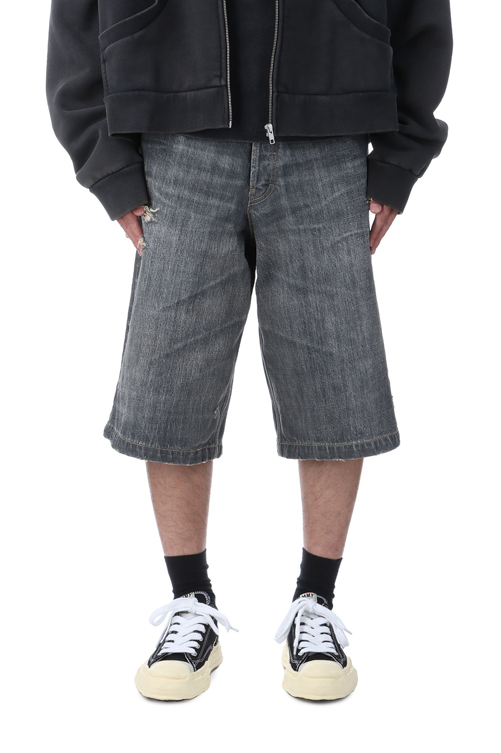 Rakuten - 【P10倍】Denim Wide Bermuda Pants - GRAY (G14PT039) KAMIYA(カミヤ)