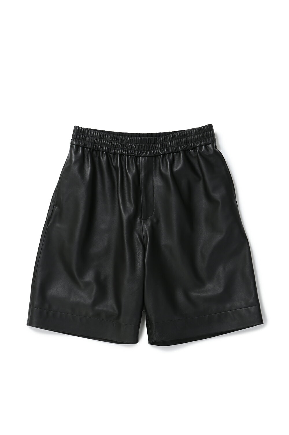 LEATHER EASY SHORTS - BLACK (251-60512) Universal Products(ユニバーサルプロダクツ)