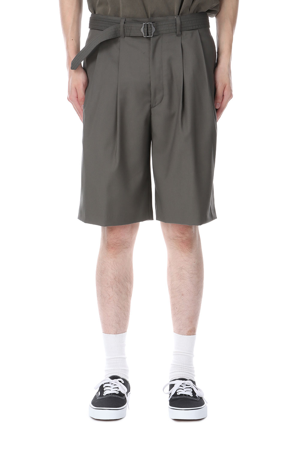 Rakuten - 【P10倍】Hemingway Belted Shorts - Olive Gray (AODMPT001) ANOTHER OFFICE(アナザー・オフィス)
