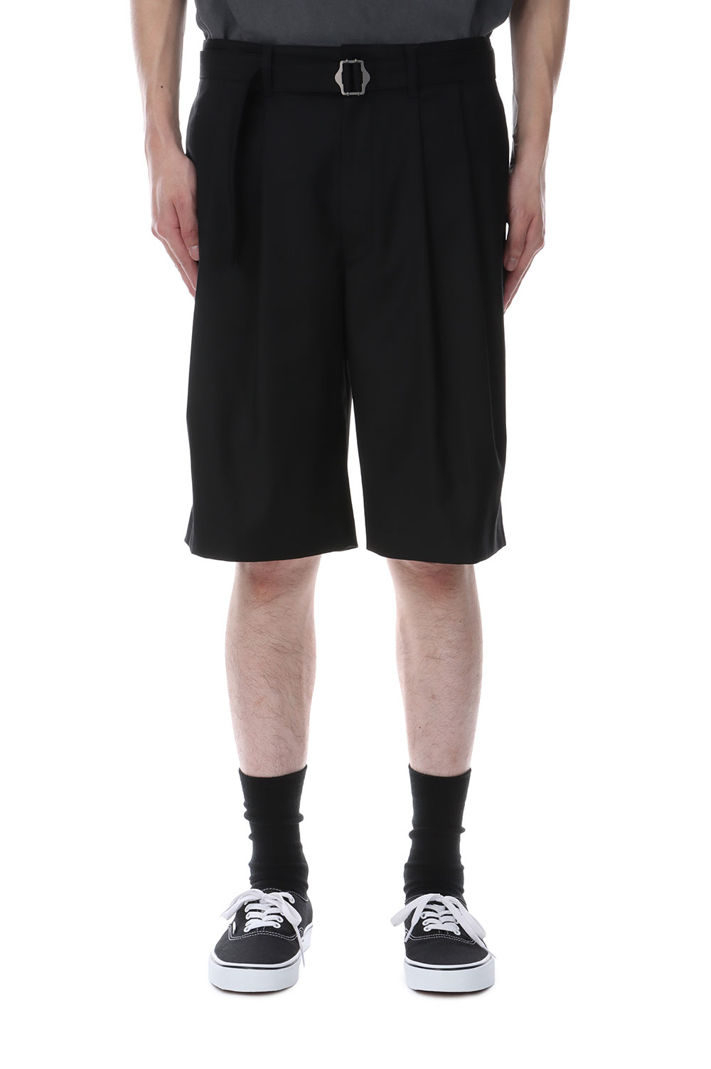 【P5倍】Hemingway Belted Shorts - Black (AODMPT001) ANOTHER OFFICE(アナザー・オフィス)