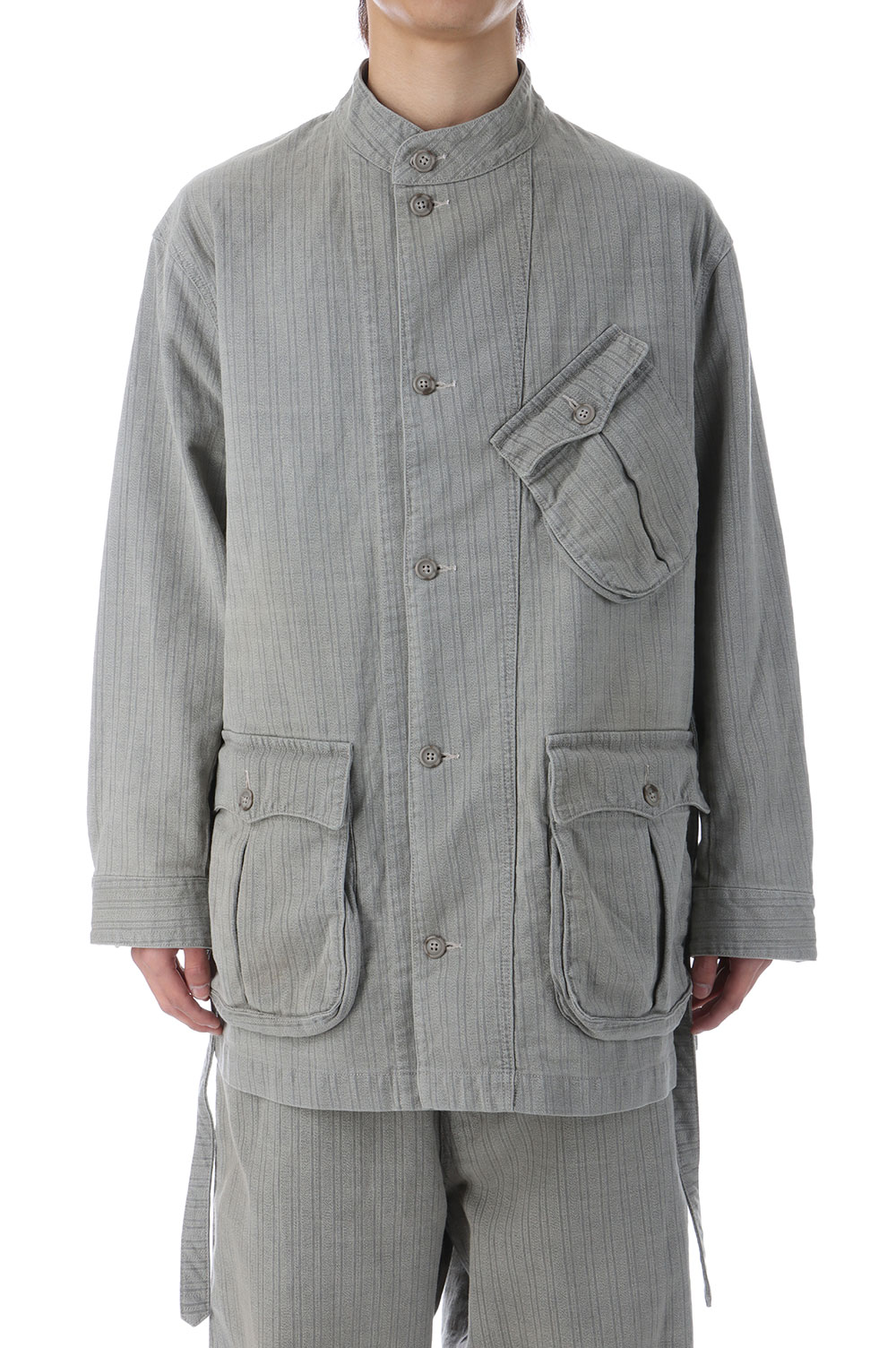 FADED STRIPE MOTORCYCLE JACKET / GRAY (PC-003-3545) Porter Classic(ポータークラシック)