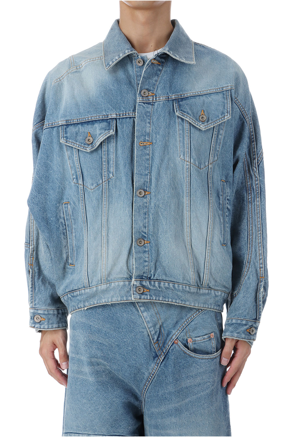 DISTORTED CUTTING DENIM JACKET - INDIGO (25AW24BL235) doublet(ダブレット)