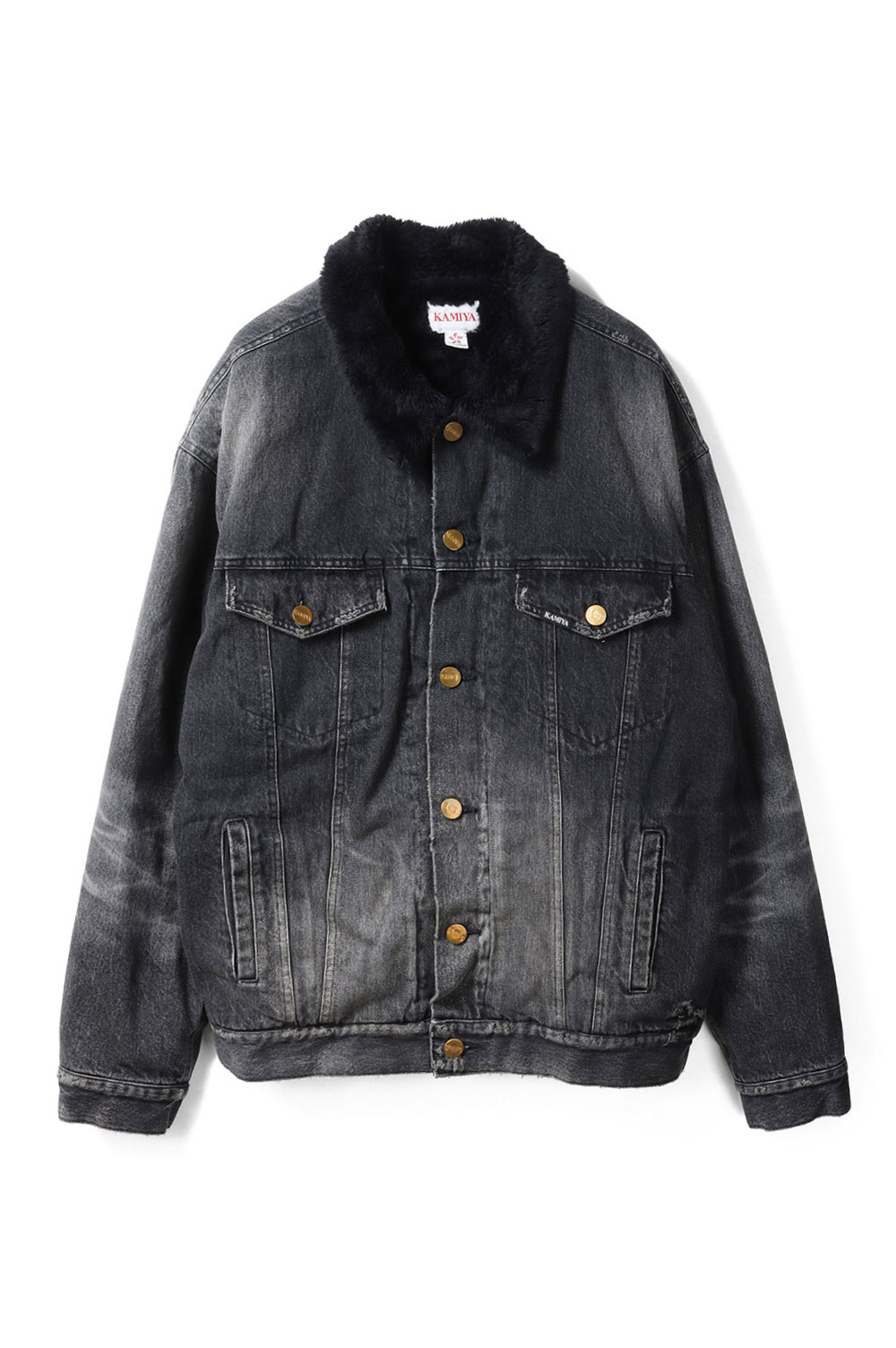 Rakuten - 【P10倍】Boa Lining Denim Jacket - BLACK (G15BL048) KAMIYA(カミヤ)