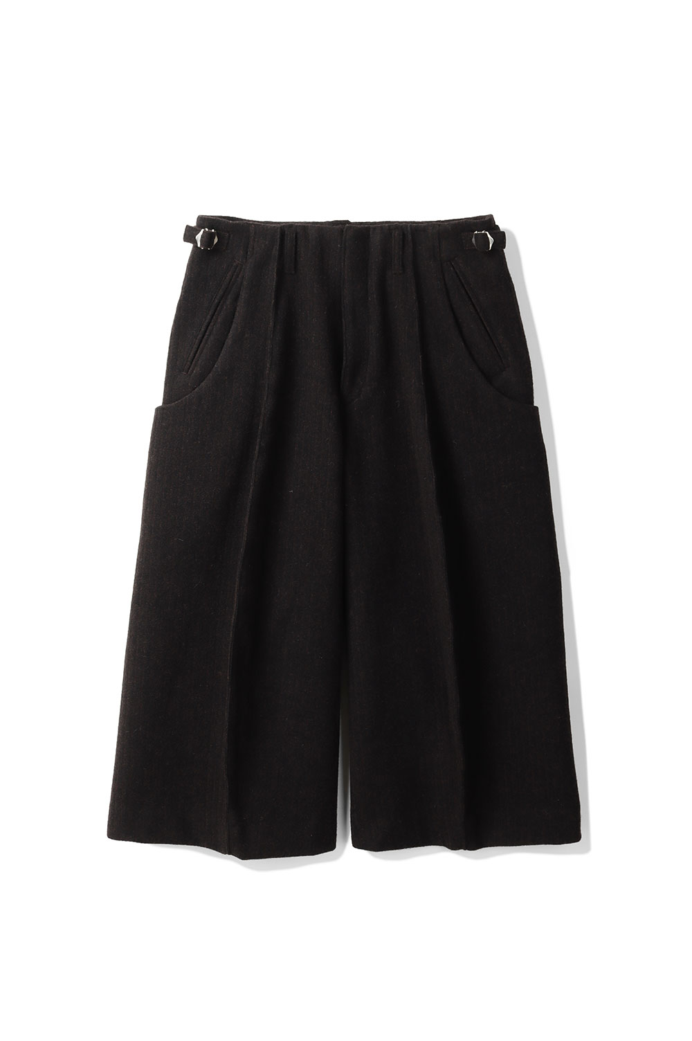 S CURVED UTILITY CAPRI TROUSERS - BROWN (NF252P02) NVRFRGT(ネヴァーフォーゲット)