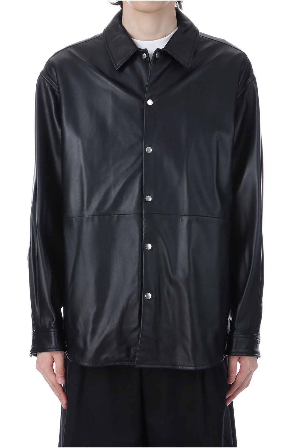 【P2倍】LEATHER SHIRTS JACKET - BLACK (253-60407) Universal Products(ユニバーサルプロダクツ)