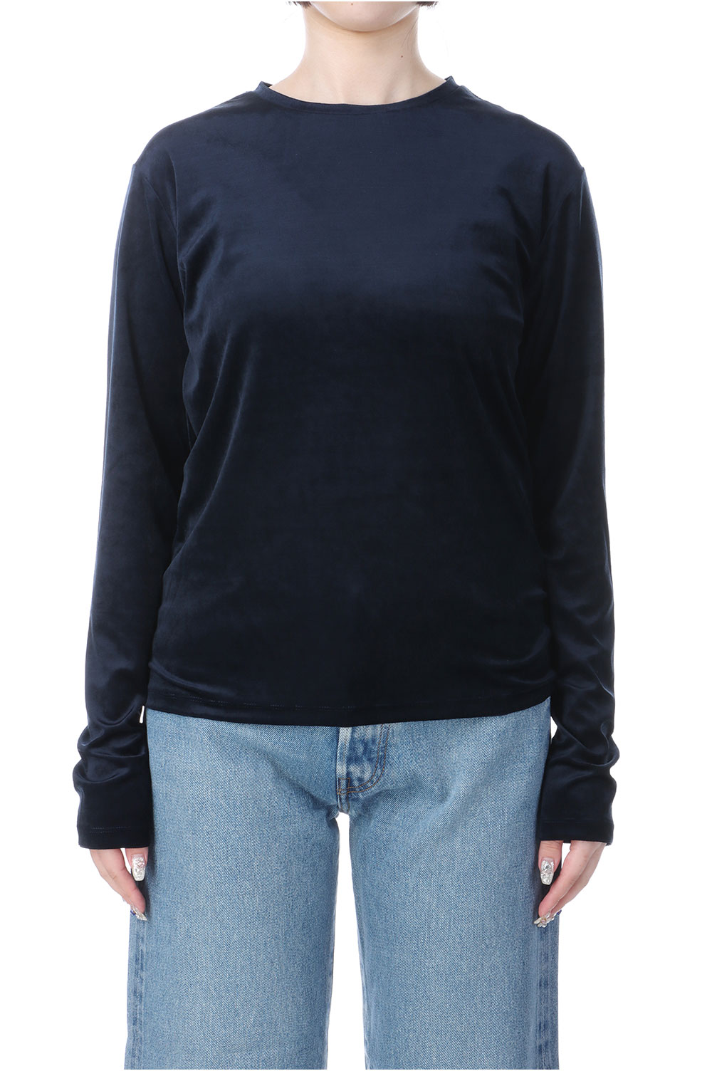 樂天商城 - VELOUR LONG SLEEVE TEE - NAVY (25AMSCU03) Shinzone(シンゾーン)