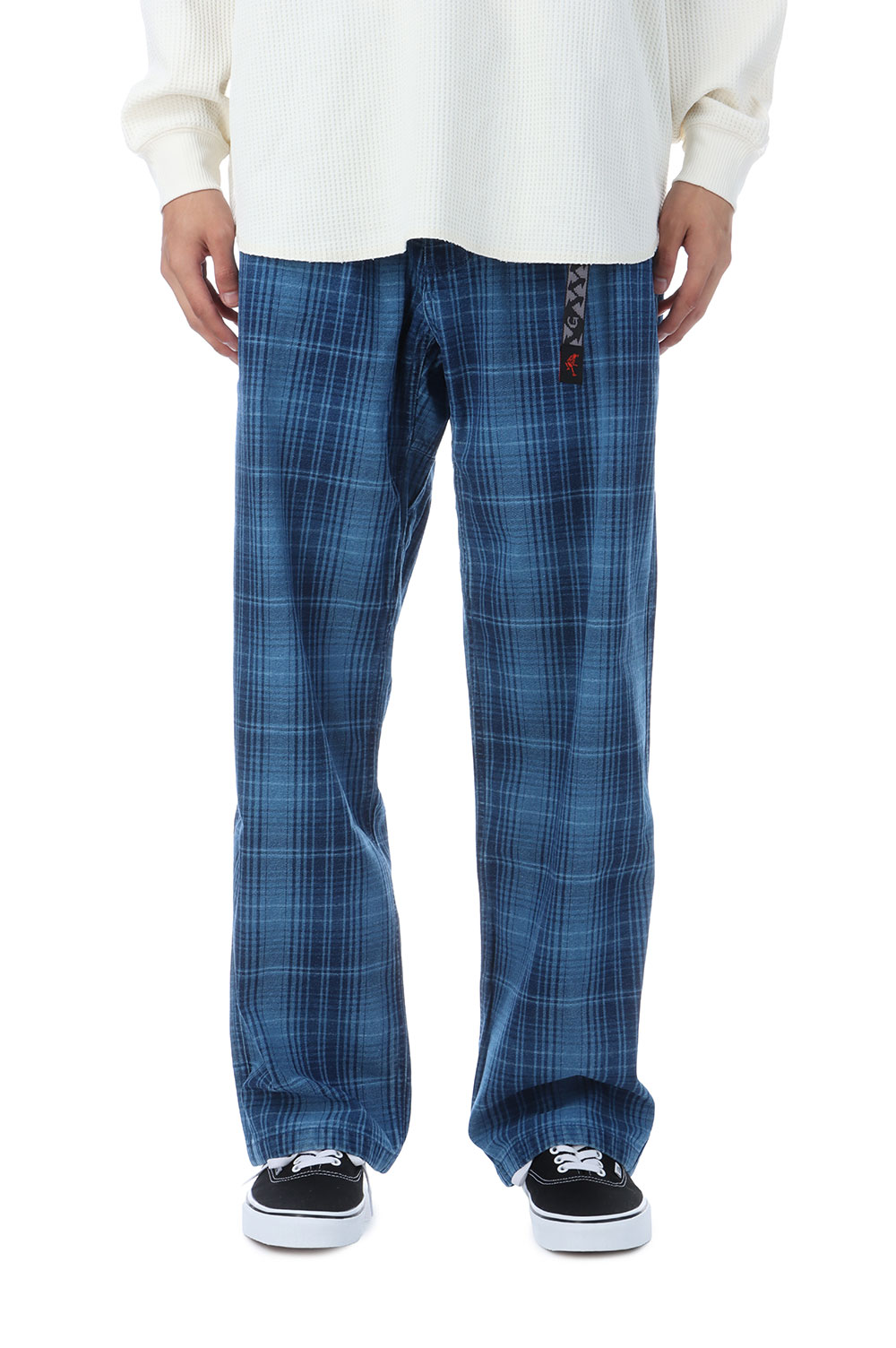 【P2倍】O.G. DENIM PLAID PANT - INDIGO CHECKERED PLAID (G5FM-P076) Gramicci(グラミチ)