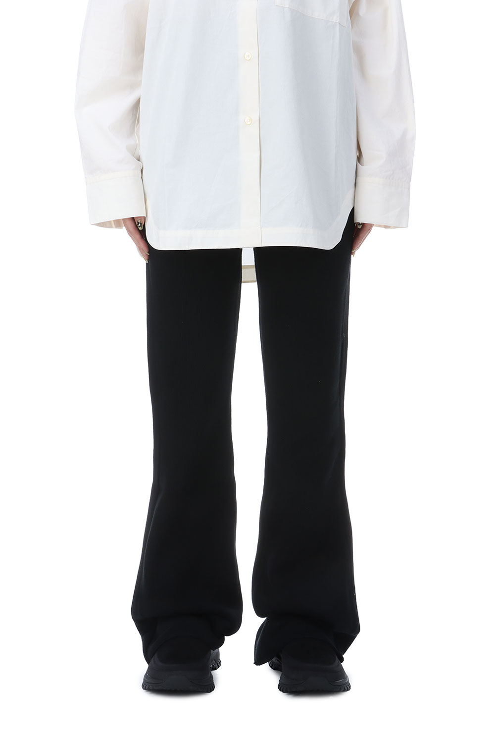 Rakuten - 【P10倍】CHUNKY FLARE PANTS - BLACK (25AMSPA12) Shinzone(シンゾーン)