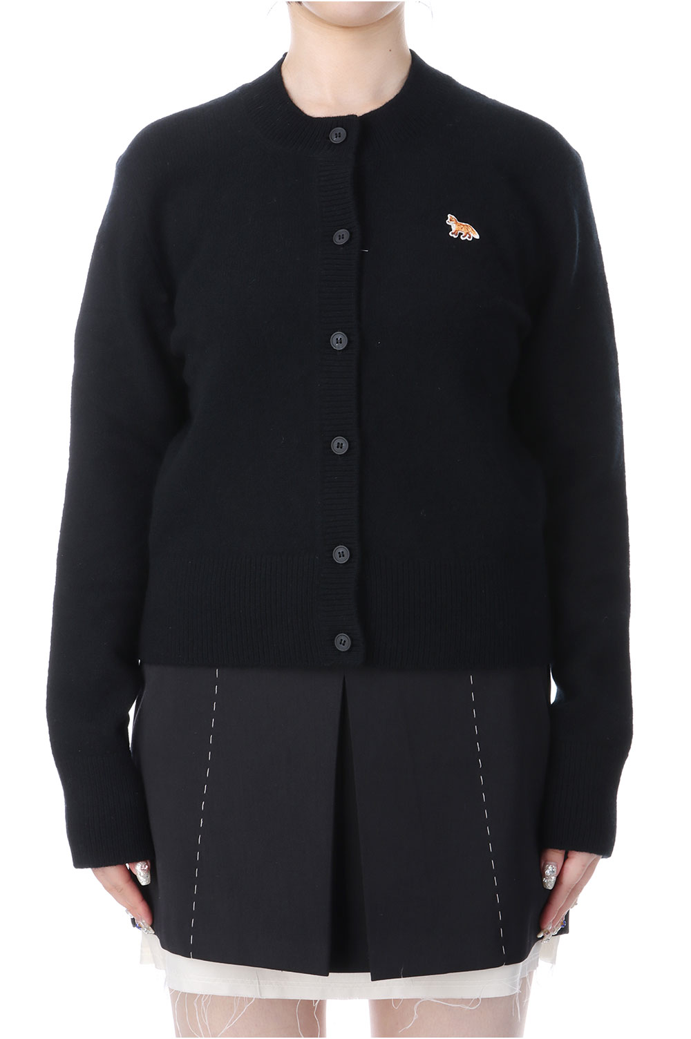 Rakuten - BABY FOX LAMBSWOOL FITTED CARDIGAN - BLACK (PW00506KT1006) Maison Kitsune -Women-(メゾンキツネ)