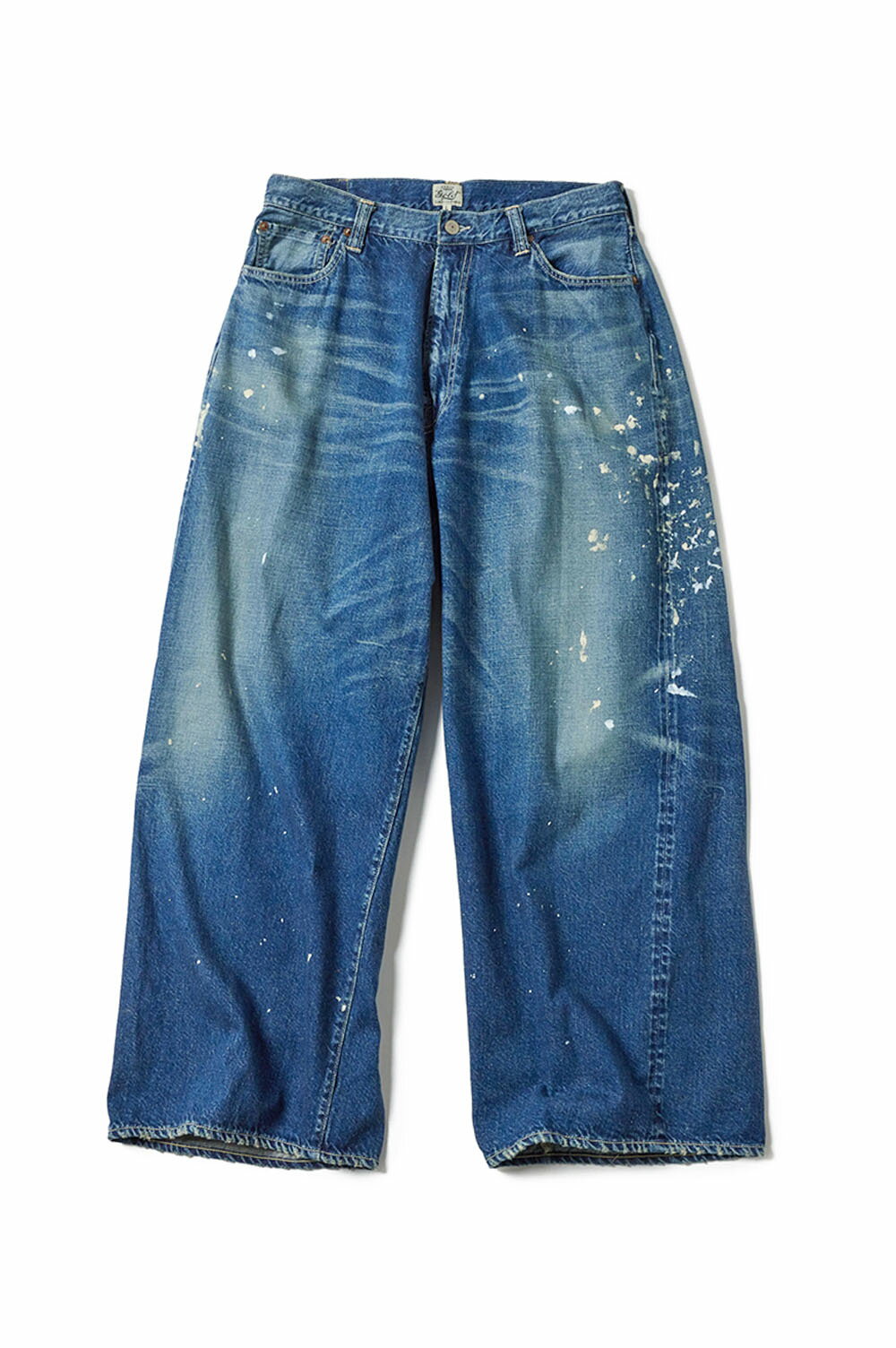 Rakuten - 【P10倍】RECYCLED WASTE SUVIN COTTON YARN 11.5oz. DENIM 5POCKET BAGGY PANTS VINTAGE WASHED (ZIPPER FLY) - NAVY (GL42581H) Gold(ゴールド)