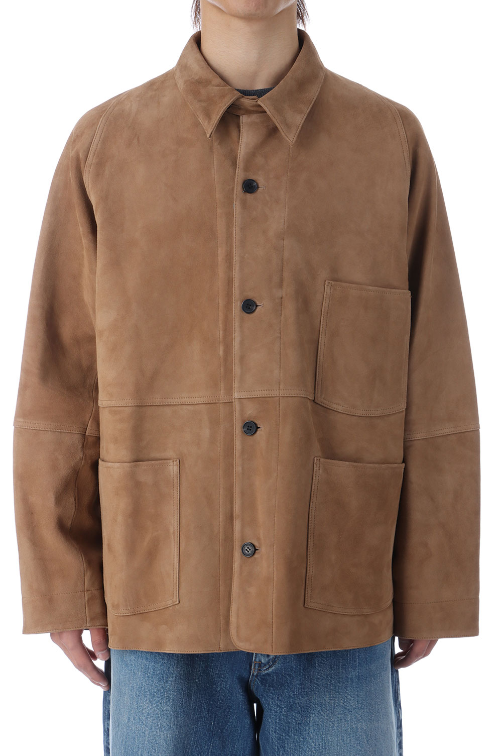 【P5倍】Leather Coverall Jacket - Camel (AOEWLJ003) ANOTHER OFFICE(アナザー・オフィス)