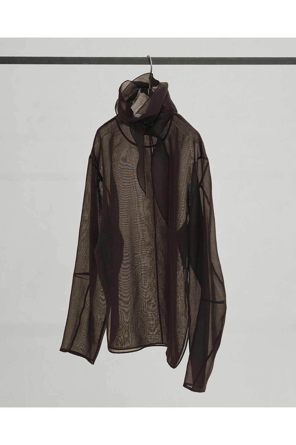 Rakuten - Sheer Tie Blouse - DARK BROWN (12610415) Todayful(トゥデイフル)