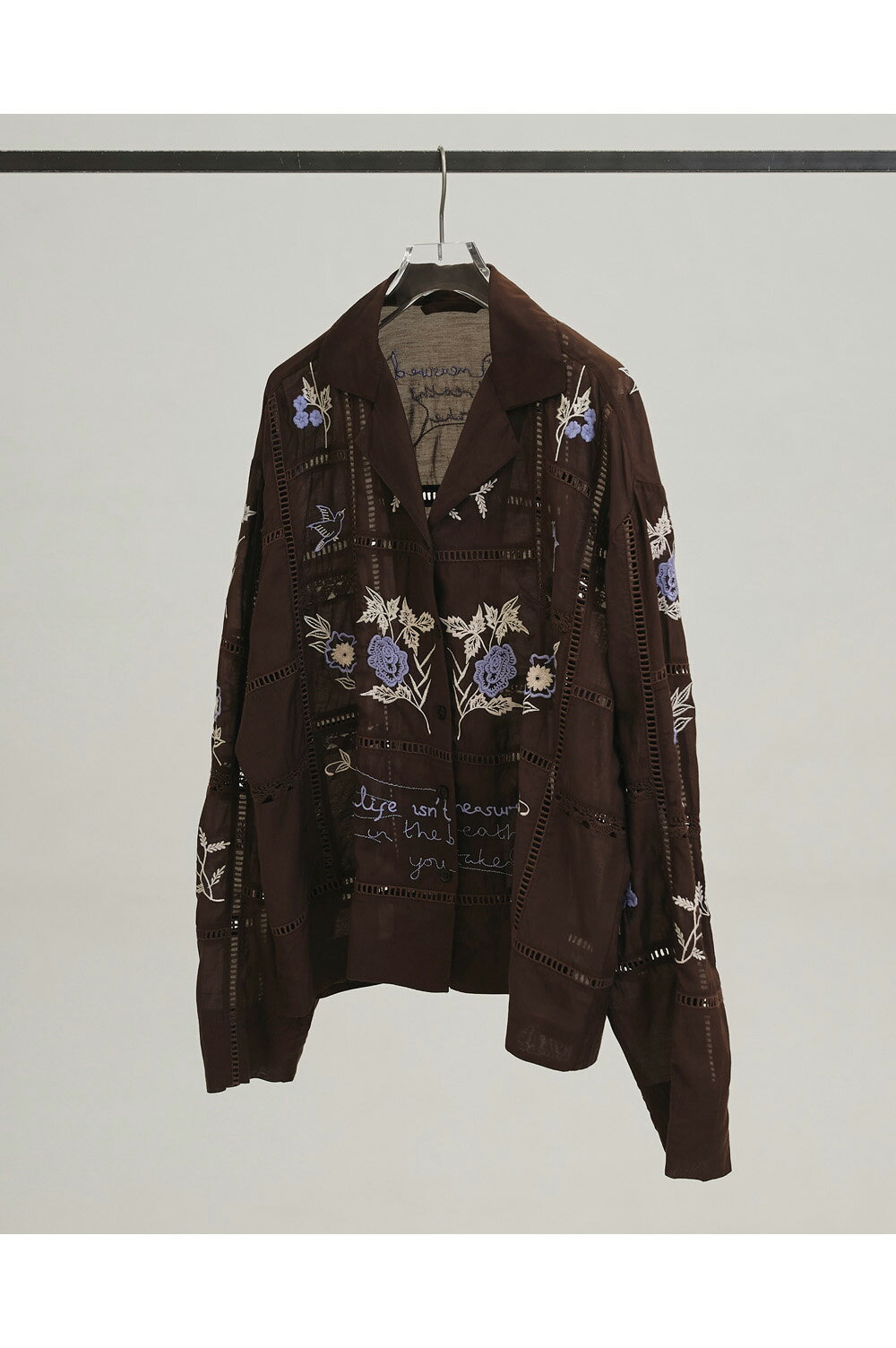 Rakuten - Embroidery Patchwork Shirts - BURGUNDY (12610428) Todayful(トゥデイフル)