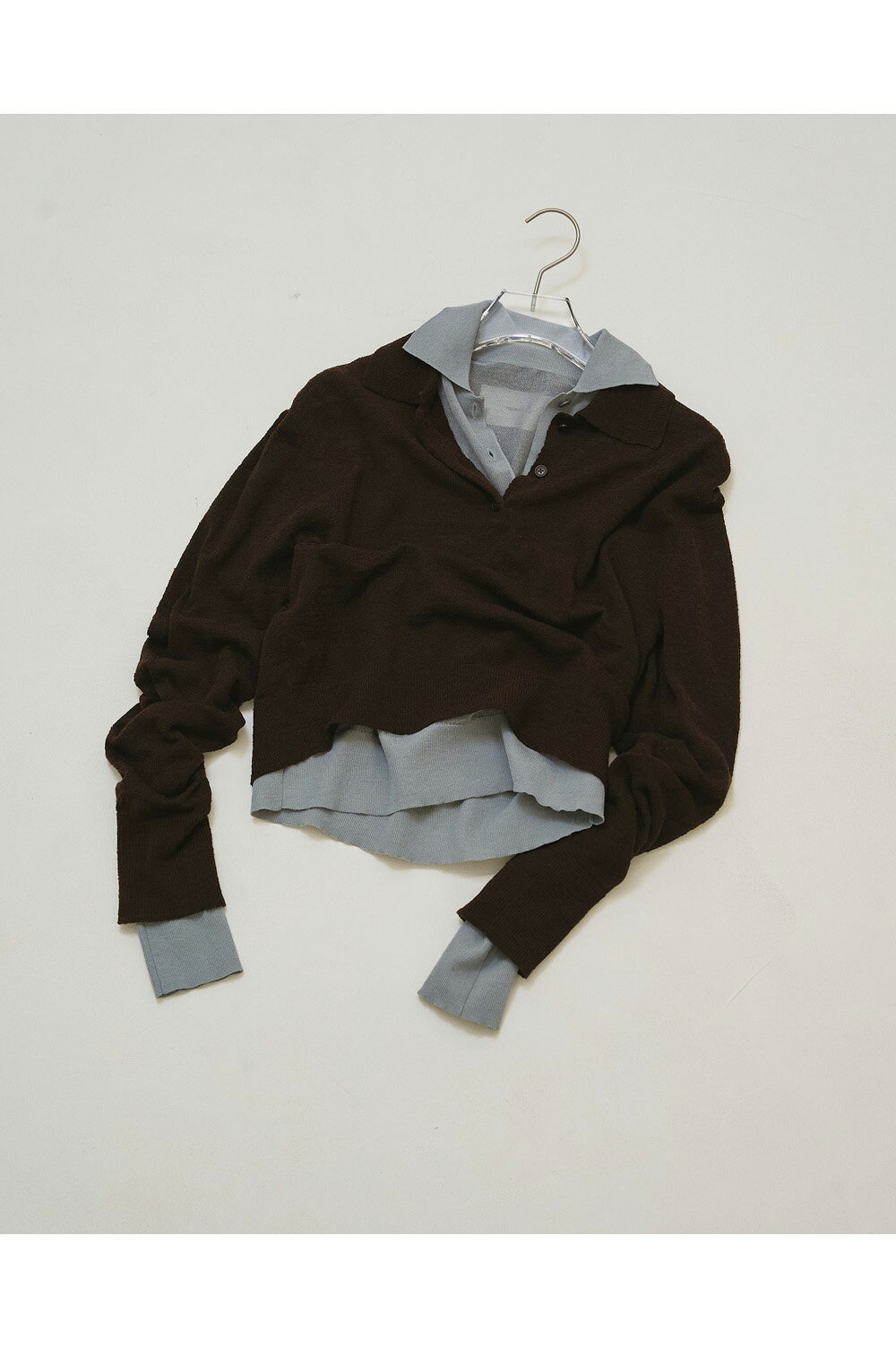 Rakuten - Layered Polo Knit - CHOCOLATE (12610508) Todayful(トゥデイフル)