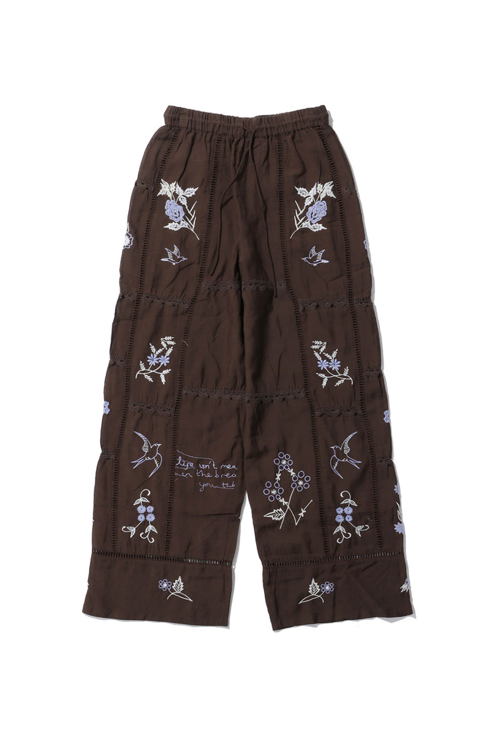 Rakuten - Embroidery Patchwork Trousers - BURGUNDY (12610719) Todayful(トゥデイフル)