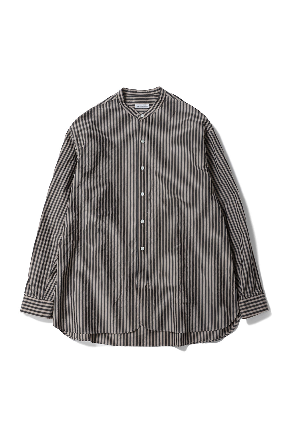 Bumpy Stripe Stand Collar Shirt / INK BLACK / ALMOND (KS26SSH06) Kaptain Sunshine(キャプテンサンシャイン)（楽天・Deepinsideinc.Store）