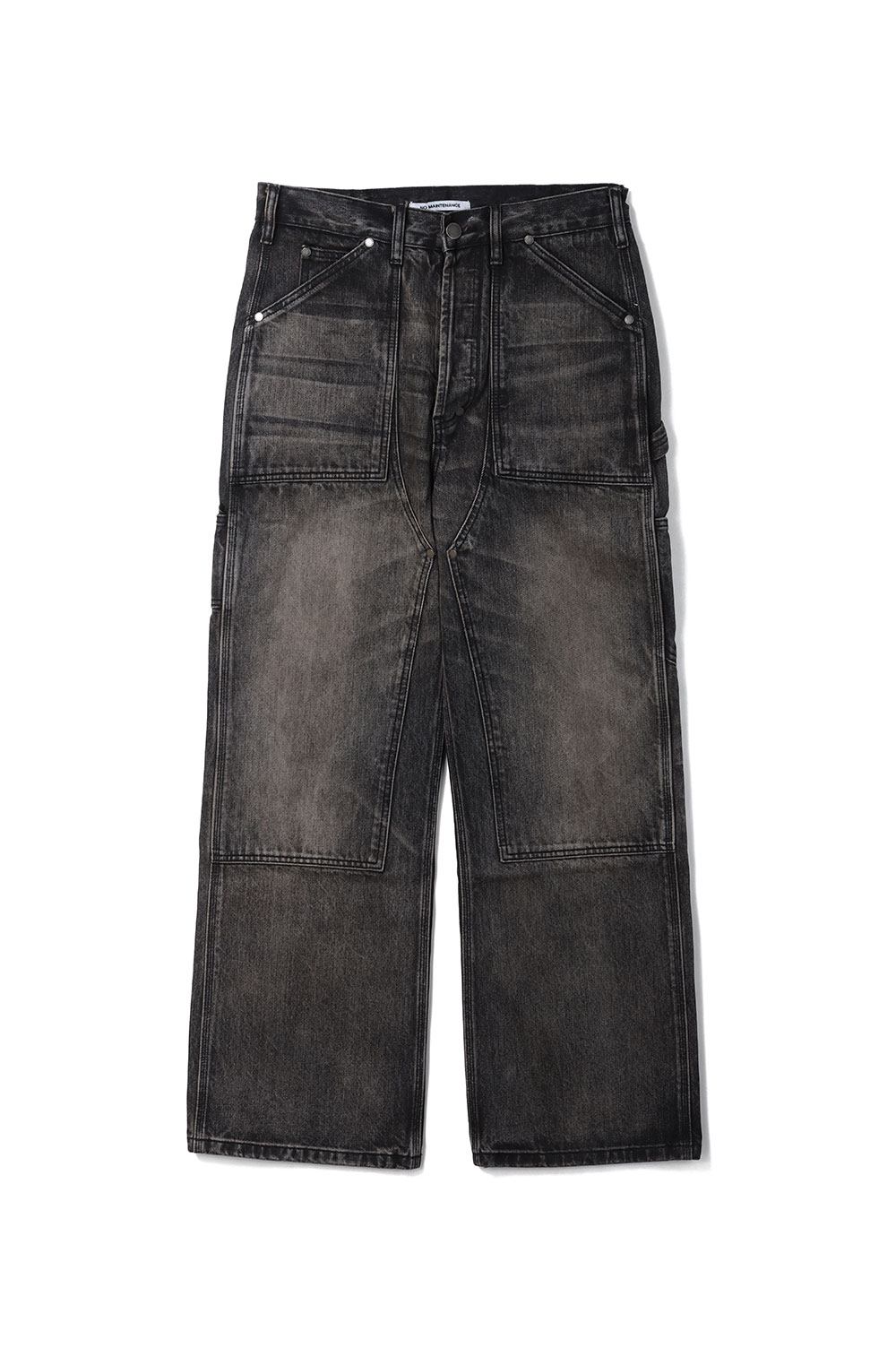樂天商城 - JAPANESE DENIM DOUBLE KNEE - MUD WASH BLACK (NM-0247-MWB-1) NO MAINTENANCE(ノー メンテナンス)