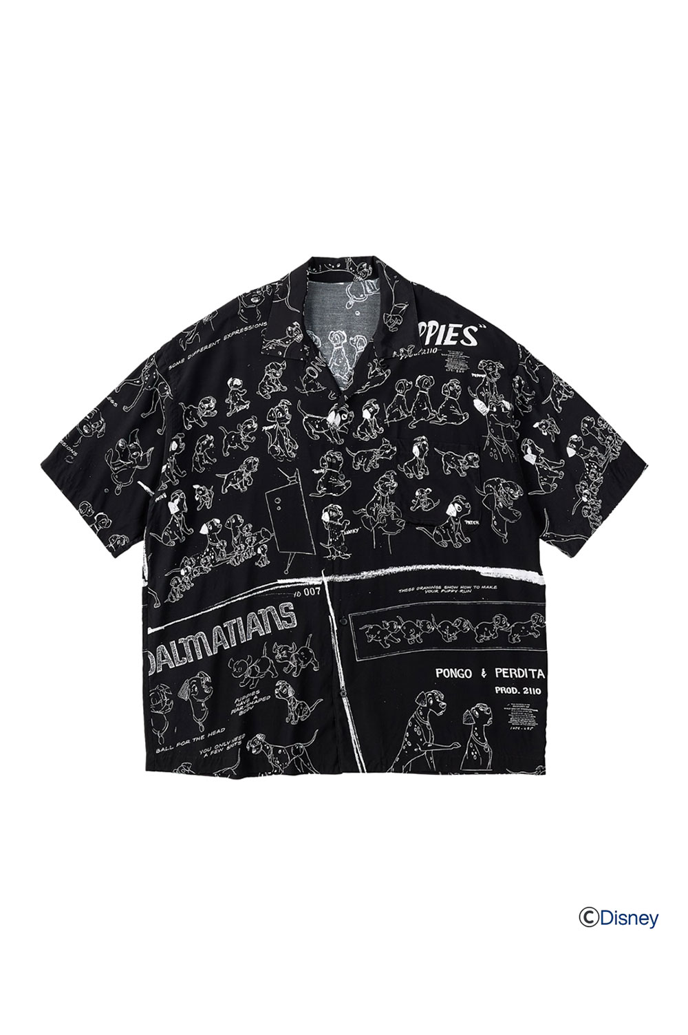 DISNEY MS / PC ALOHA COLLECTION ALOHA SHIRT / 101 DALMATIANS / BLACK (DP-024-3966) Porter Classic(ポータークラシック)
